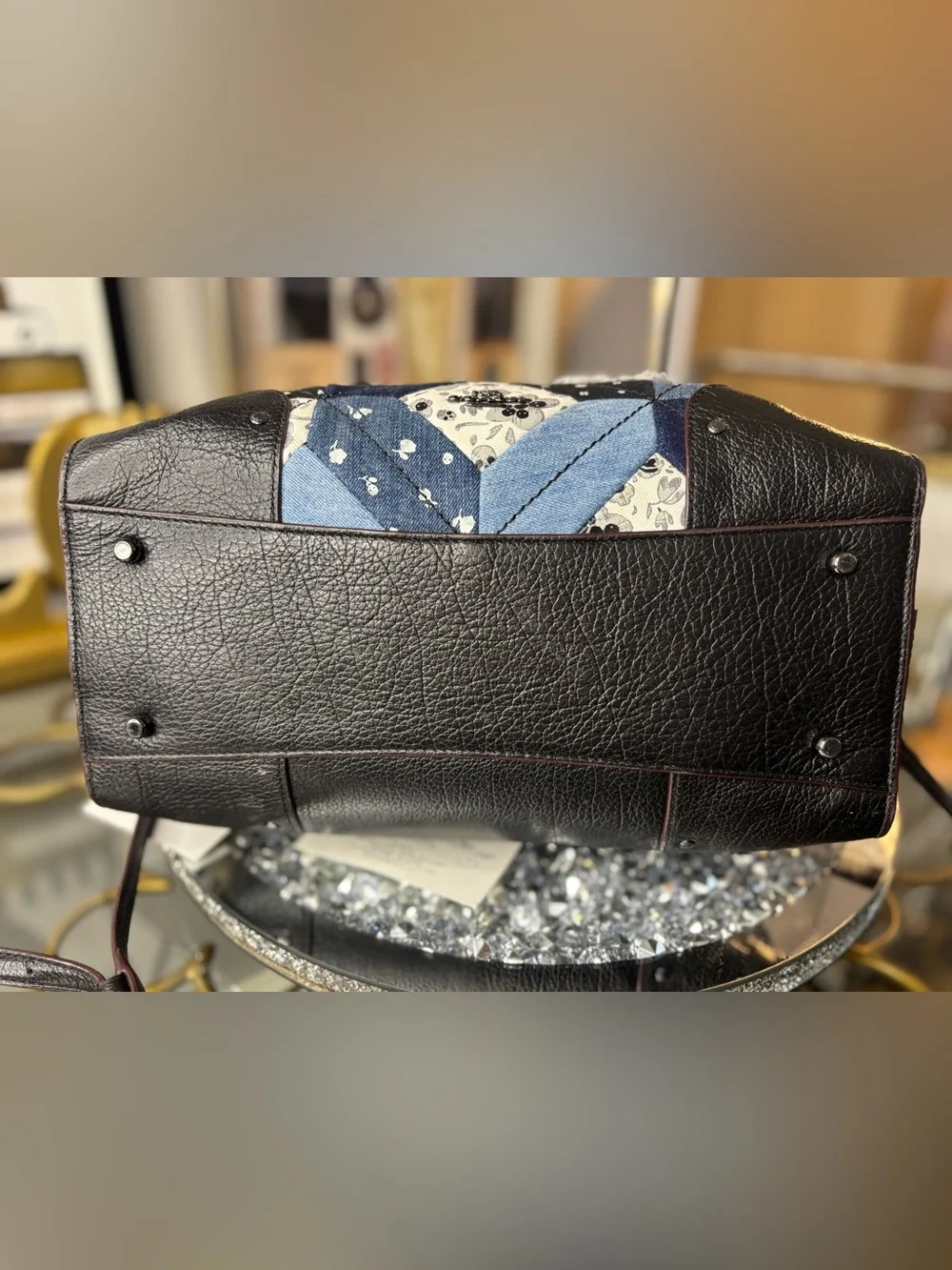 ***Current Carry***Coach Mercer Denim Patchwork Canyon Quilt Satchel